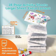Printable PDFs and activity sheets support early learning and color recognition.