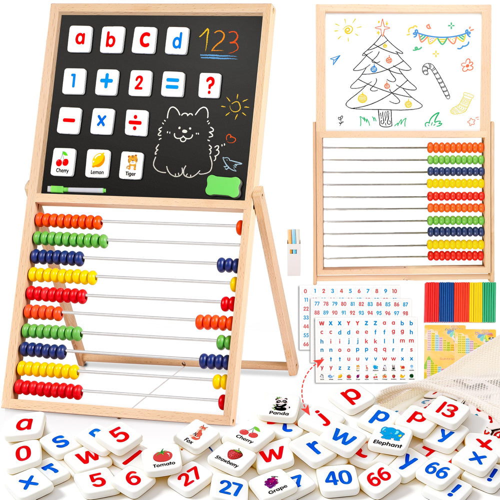 INNOCHEER abacus with magnetic letters for hands-on counting