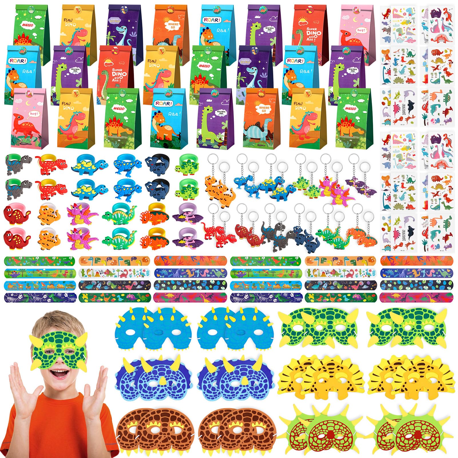 INNOCHEER dinosaur party favors bag for take home gifts and party decor.