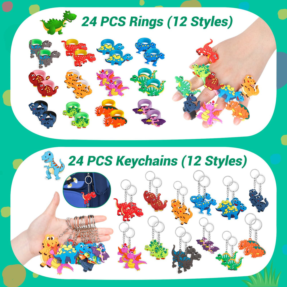INNOCHEER dinosaur rubber rings for party games and favors.