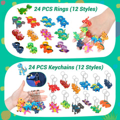 INNOCHEER dinosaur rubber rings for party games and favors.