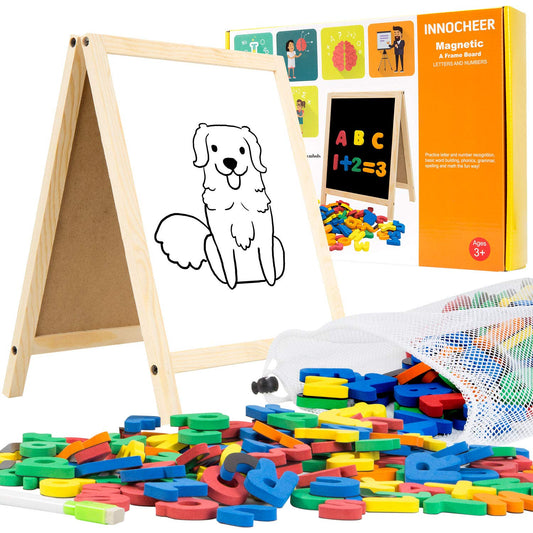 INNOCHEER dry erase and chalkboard surfaces provide versatile writing and drawing options