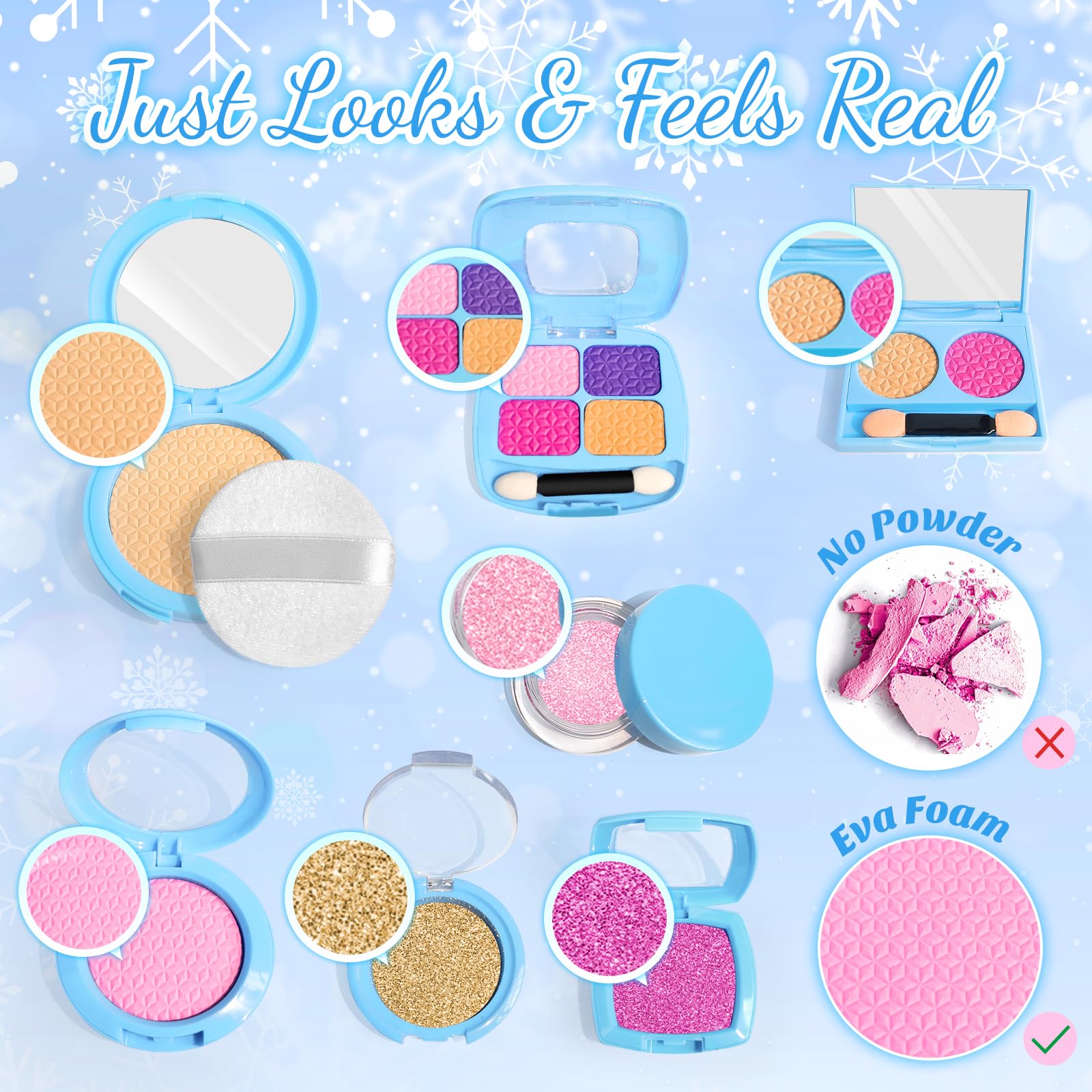 INNOCHEER eyeshadow palette with two shades for colorful pretend sessions.