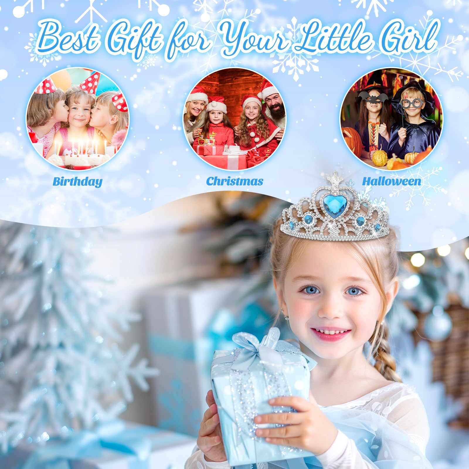 INNOCHEER Frozen princess crown for dress-up and magical pretend play.
