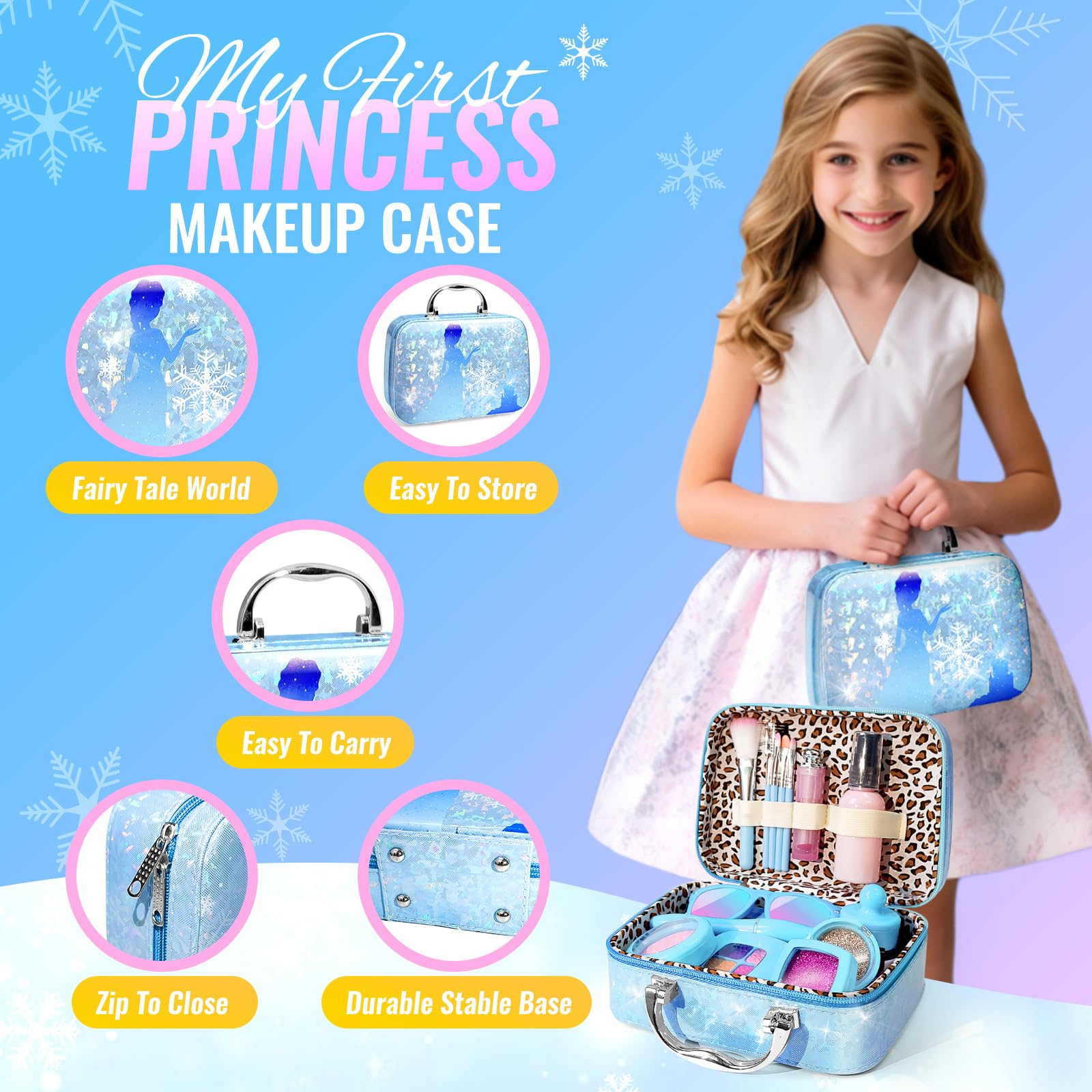 INNOCHEER glitter powder set adds shimmer for pretend makeup looks.