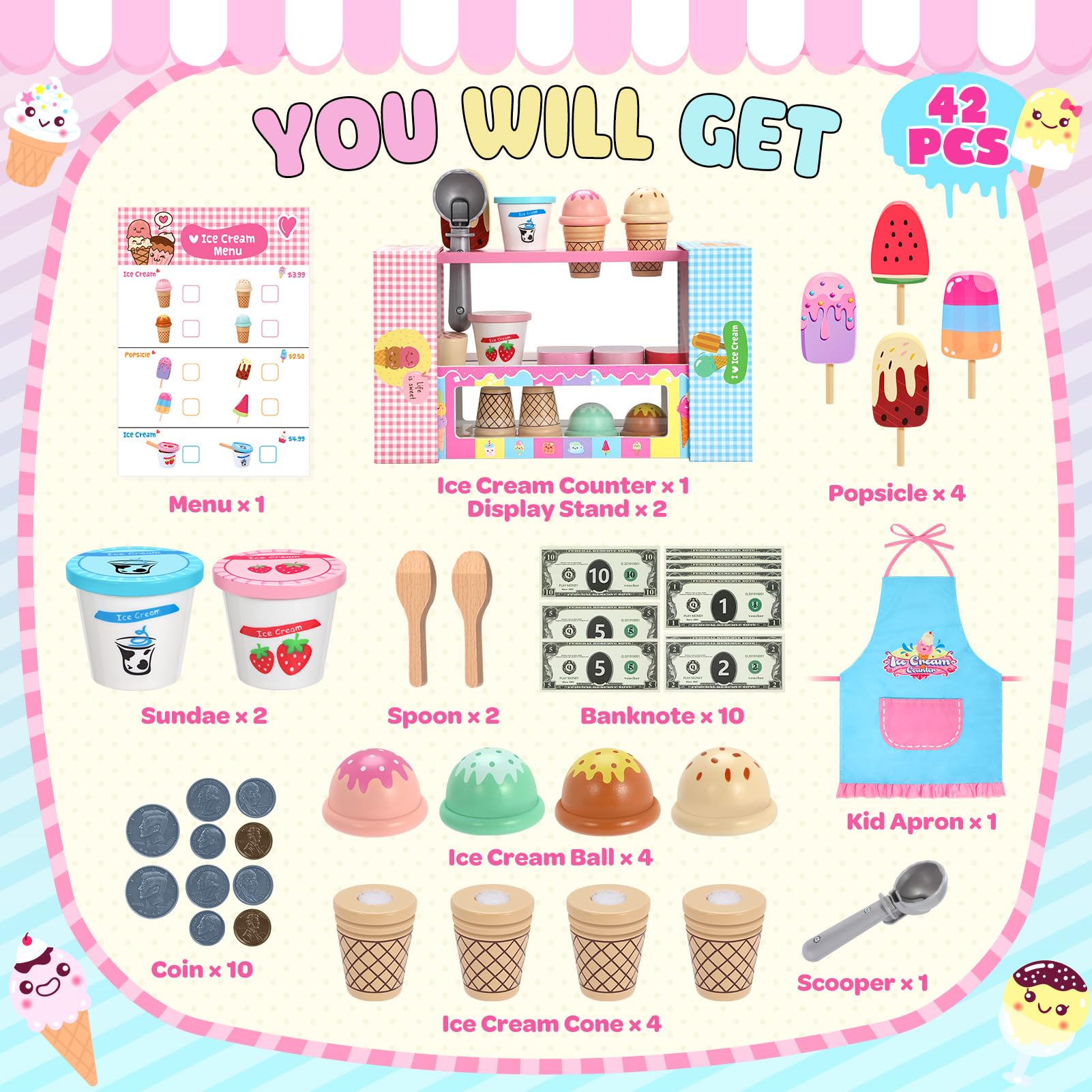 INNOCHEER colorful ice cream balls for creative scooping play and flavor ideas.
