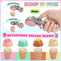 INNOCHEER ice cream cones inviting pretend orders and fine motor play.