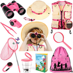 INNOCHEER Kids Explorer Vest in camouflage pink for durable outdoor play.