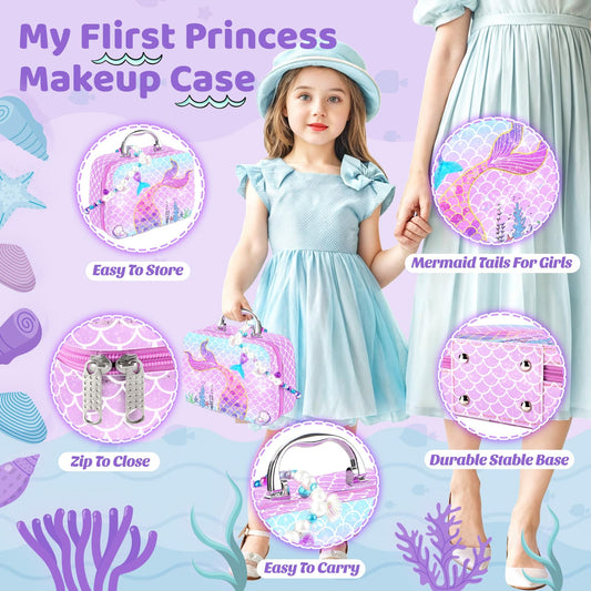 INNOCHEER makeup brushes set, kid-safe design for gentle pretend makeup sessions.