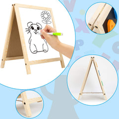INNOCHEER two-sided board demonstrates magnetic learning on both dry erase and chalkboard sides