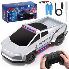 Innofans 1:22 scale police truck toy front view shows durable ABS body for rough play