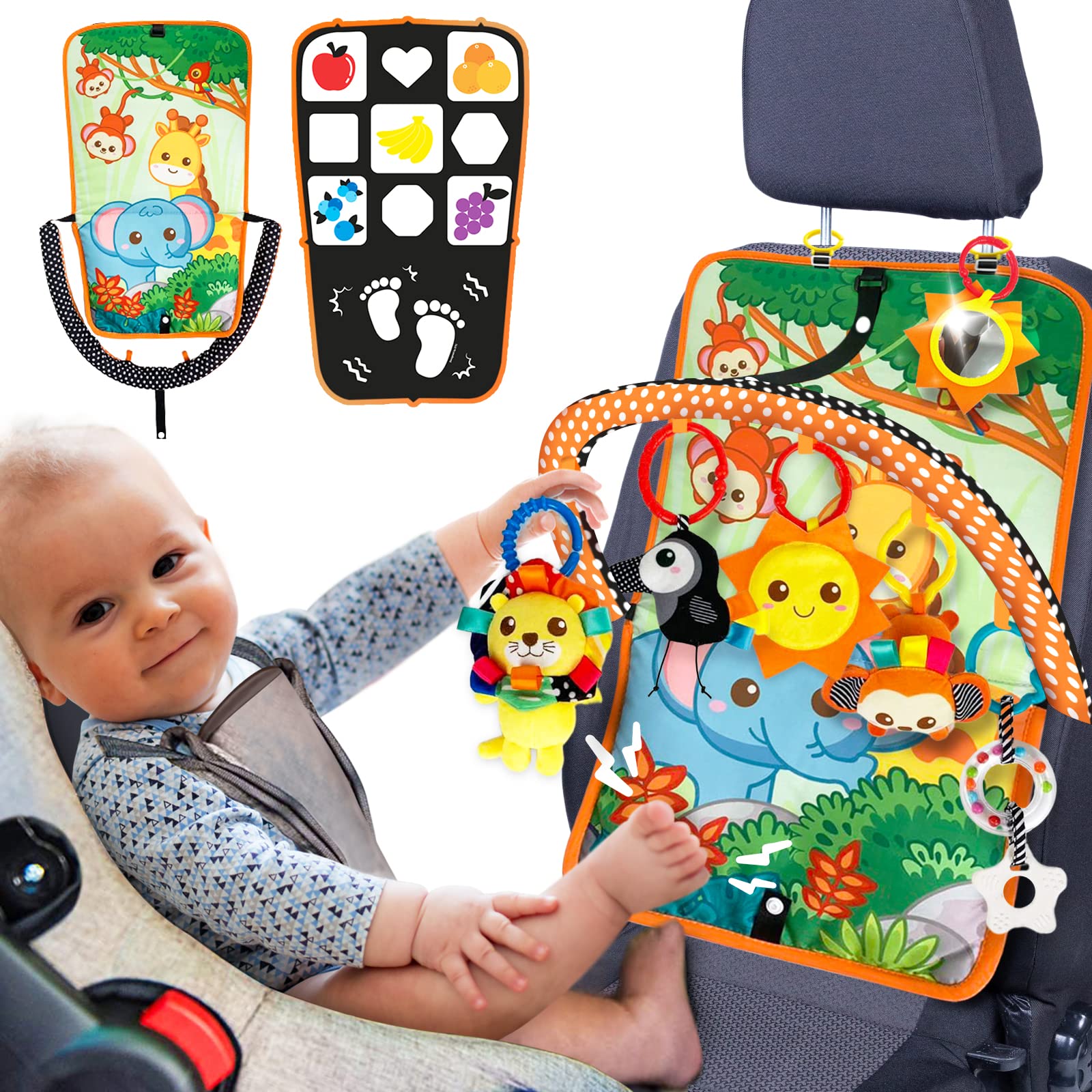 Innofans baby car seat toys with mirror for curious exploration and self-recognition