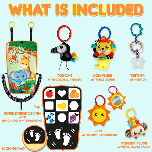 Innofans teether toy attaches to car seat to soothe gums during travel