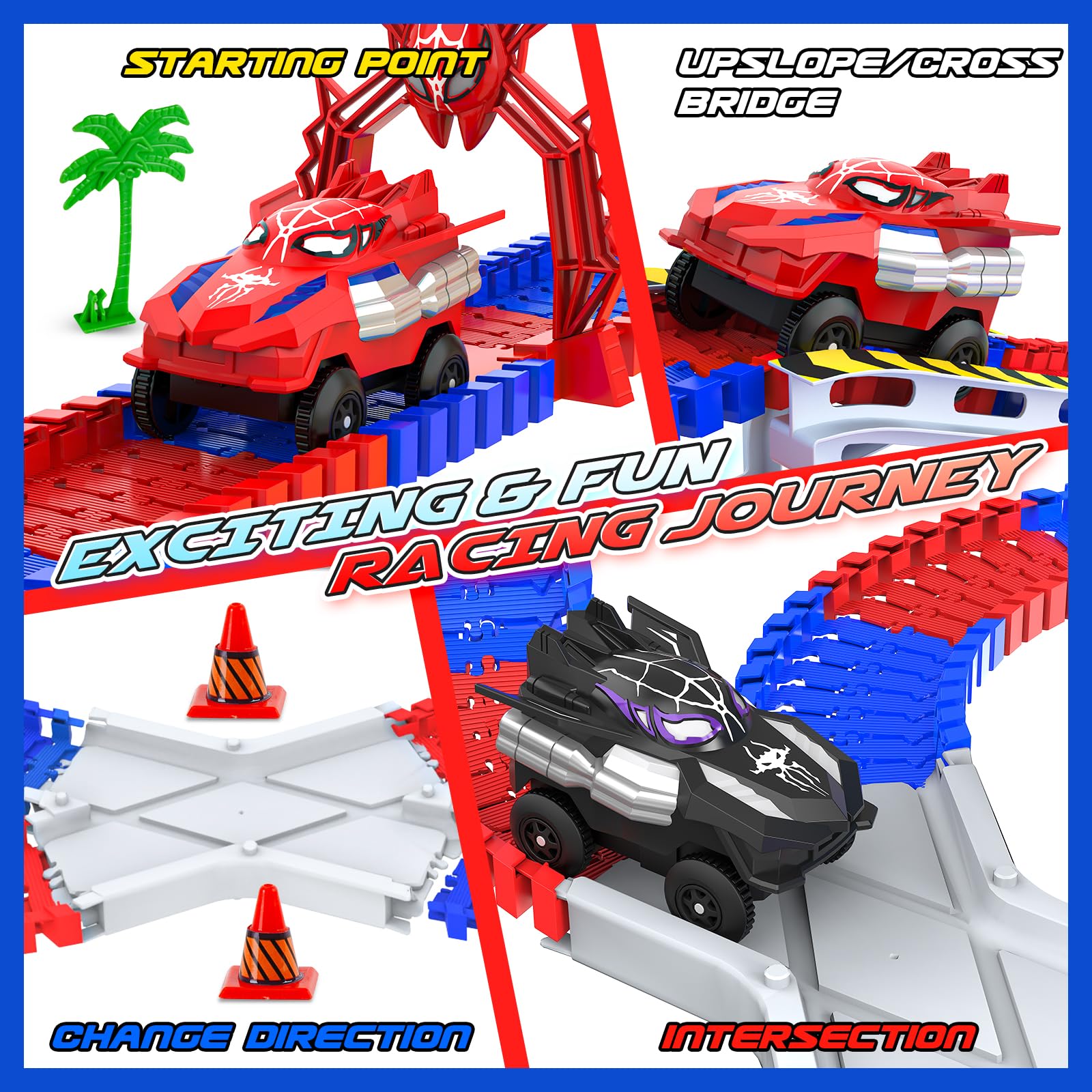 Innofans crossroads junction connecting tracks for varied routes