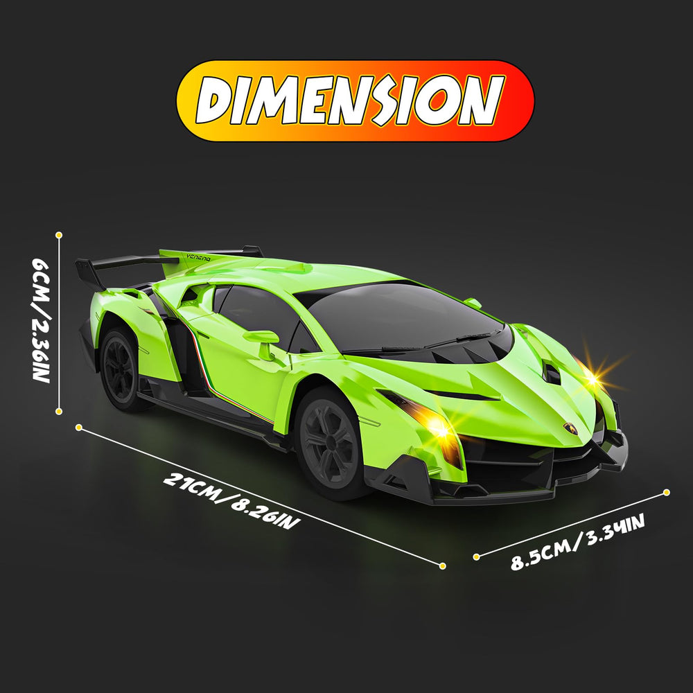 Innofans Lamborghini RC car tires traction highlights grip for stable indoor or outdoor racing.