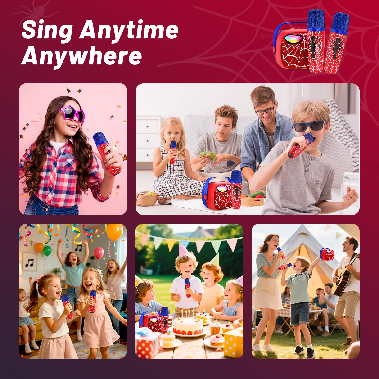 Innofans Mini Karaoke family singing session in a living room