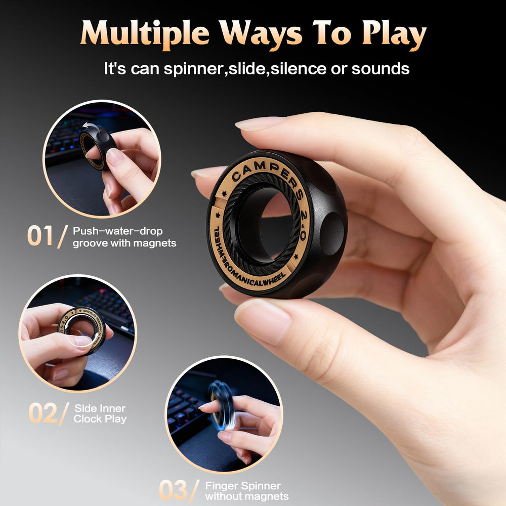 INNÔPLUS Upgrade fidget spinner ring magnetic rings feature eight slots for versatile play.