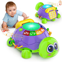 INNOSKY turtle crawl-lights toy engages babies during tummy time with bright lights.