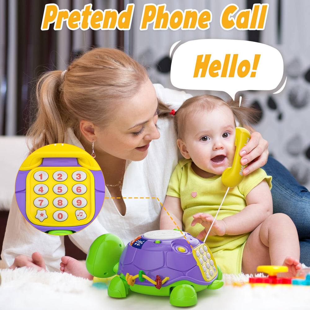 INNOSKY turtle pretend-phone feature adds interactive number play and conversation practice.