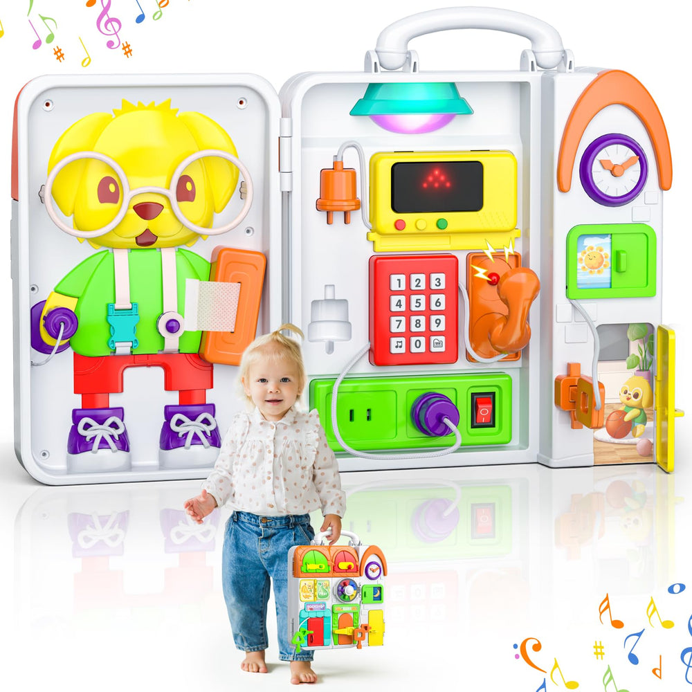 INNOSKY Montessori Busy Board doors and windows boosts fine motor play