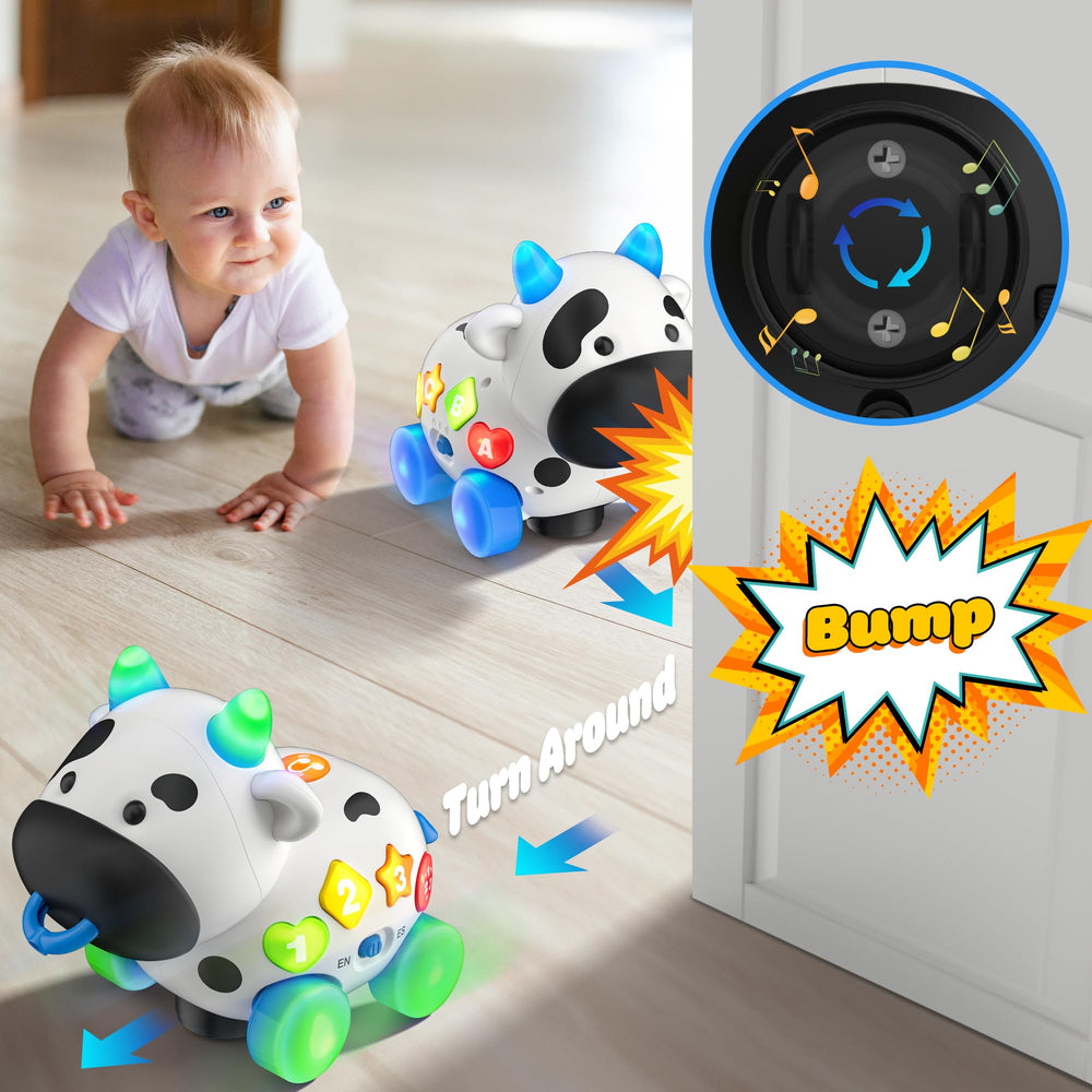 INNOSKY Musical Cow Toy offers bilingual English-Spanish play for early language exposure.
