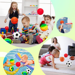 Innotoys easy grip 5in ball closeup shows textured grip and safe rubber