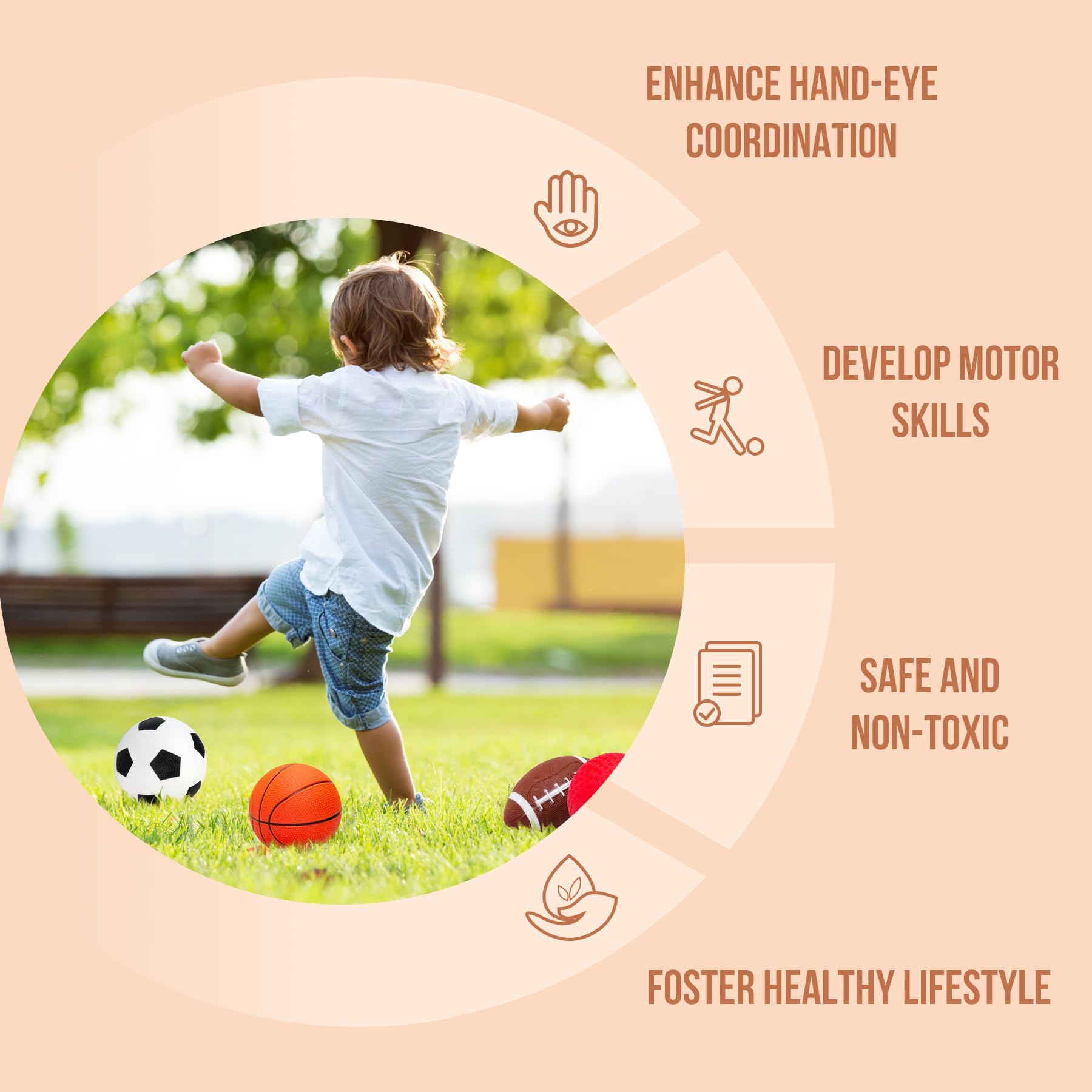 Innotoys soft balls for toddlers, 5-inch dodgeball focus, soft touch for games.