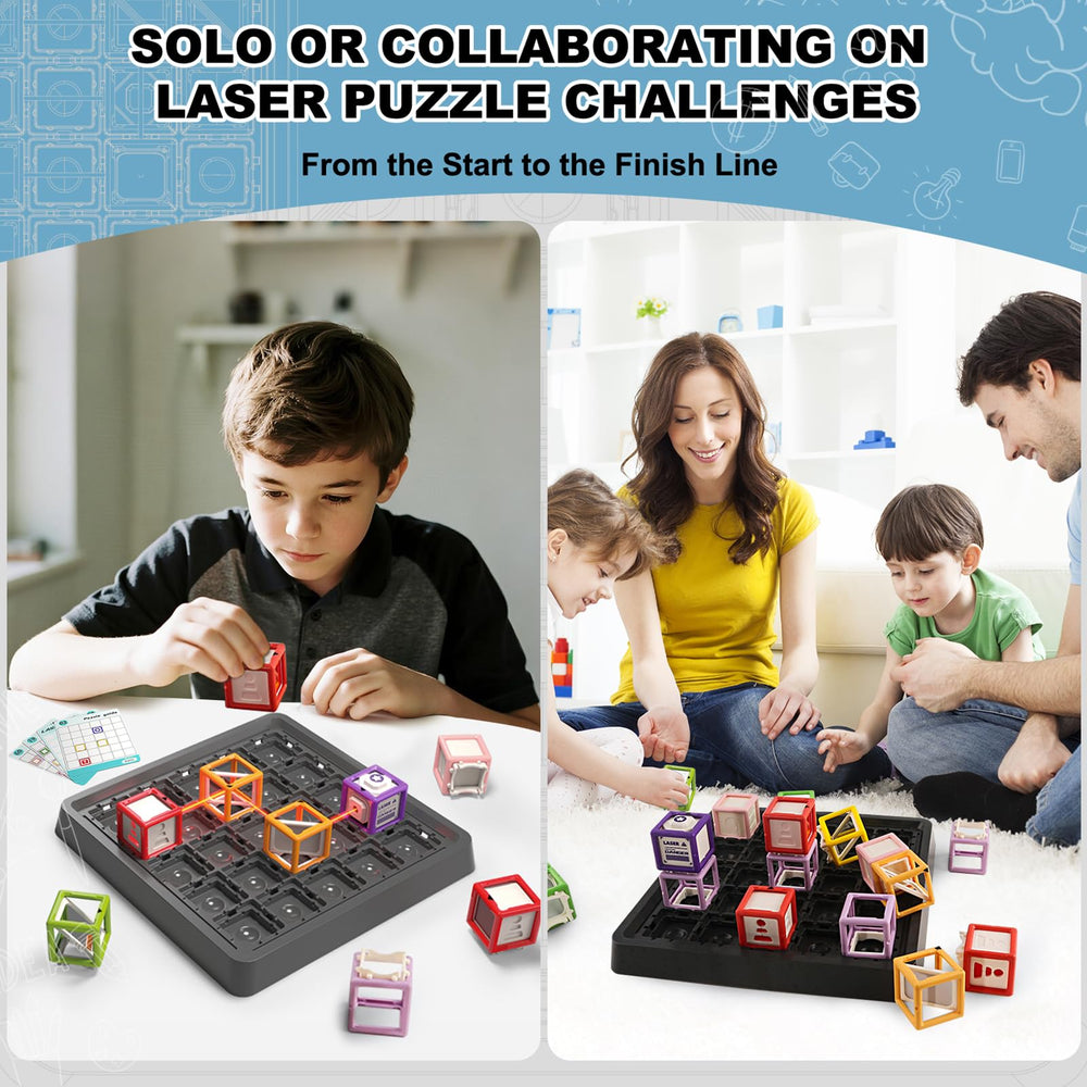 Innovakids Laser Maze Mirrors tiles setup demonstrates reflection-based puzzle play