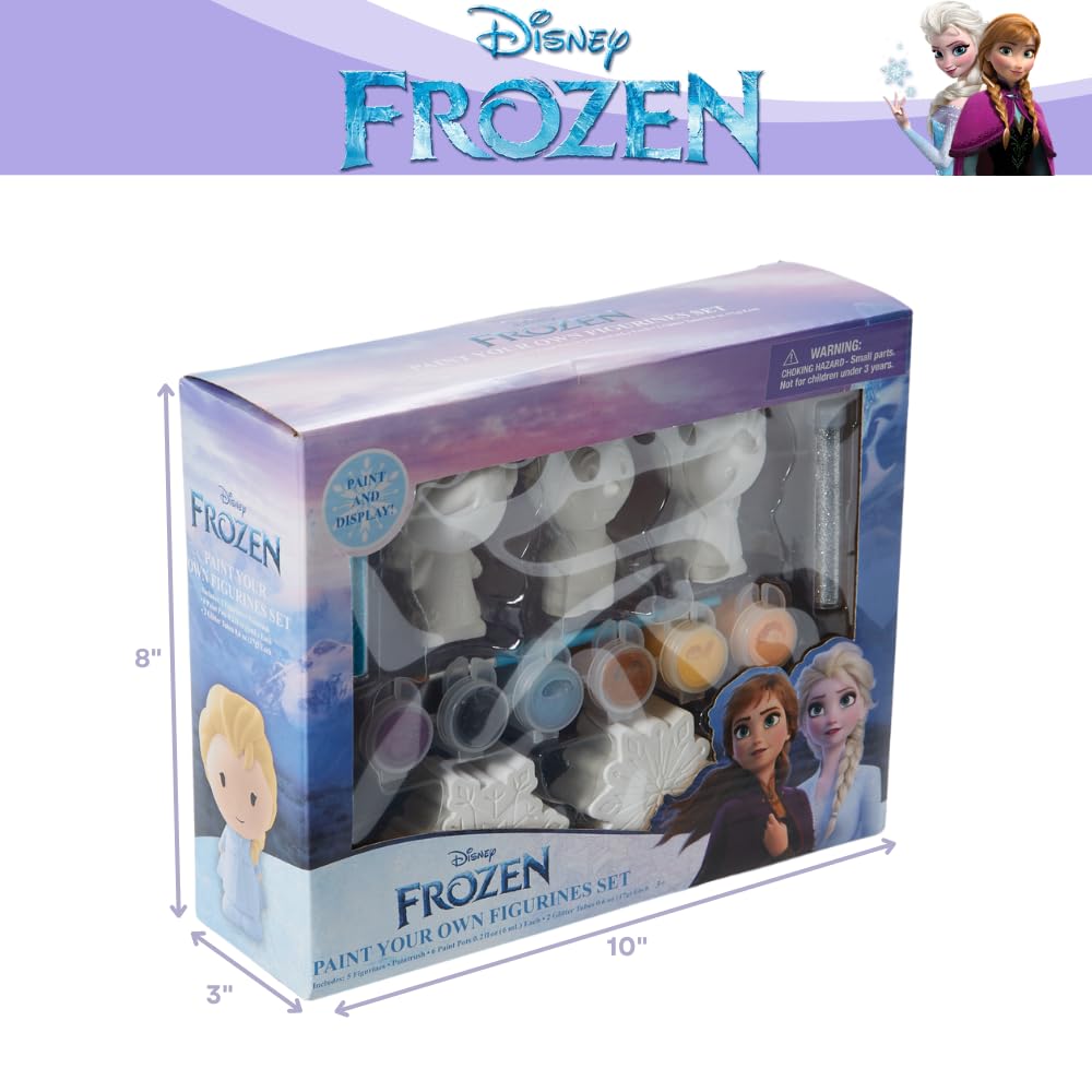 Finished figurines displayed after painting with Innovative Designs Frozen kit.