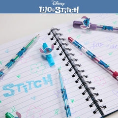 Innovative Designs Lilo & Stitch blue gel pen topper provides smooth journaling.