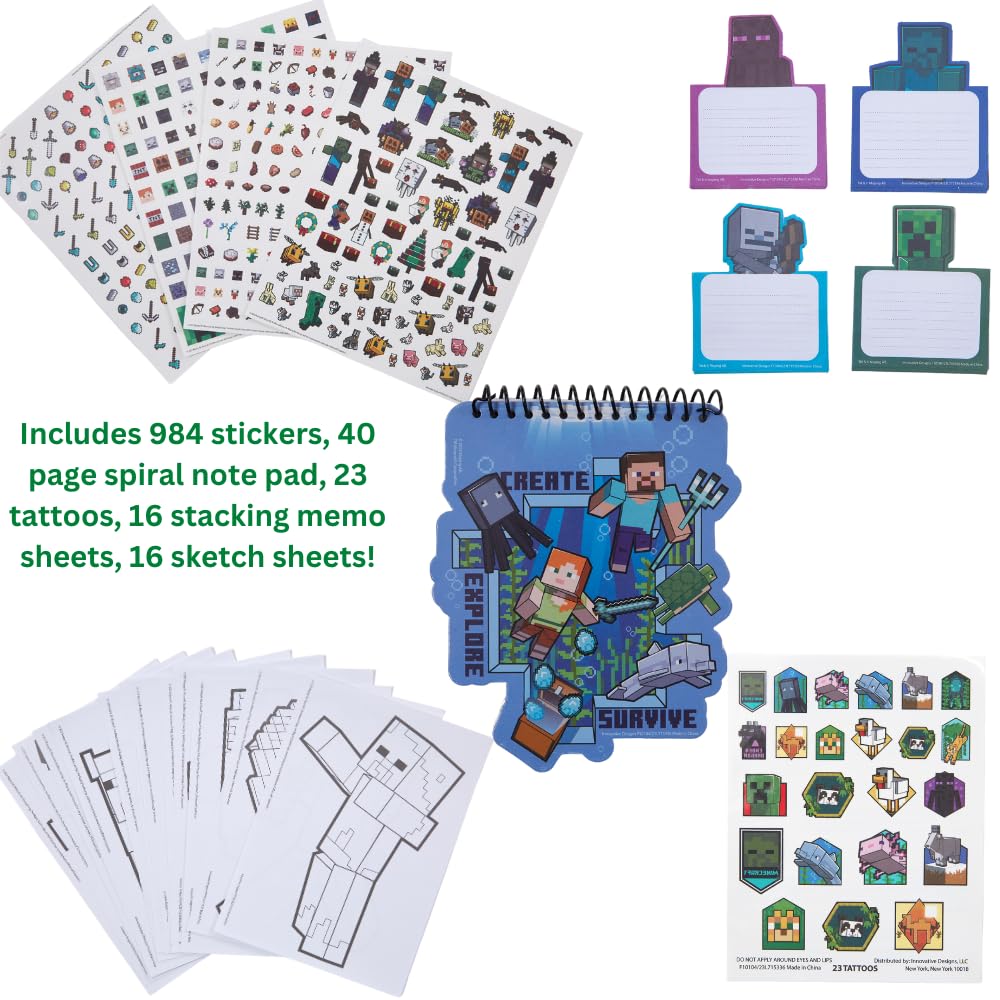 Innovative Designs Minecraft sketchpad and stamps for home or on-the-go