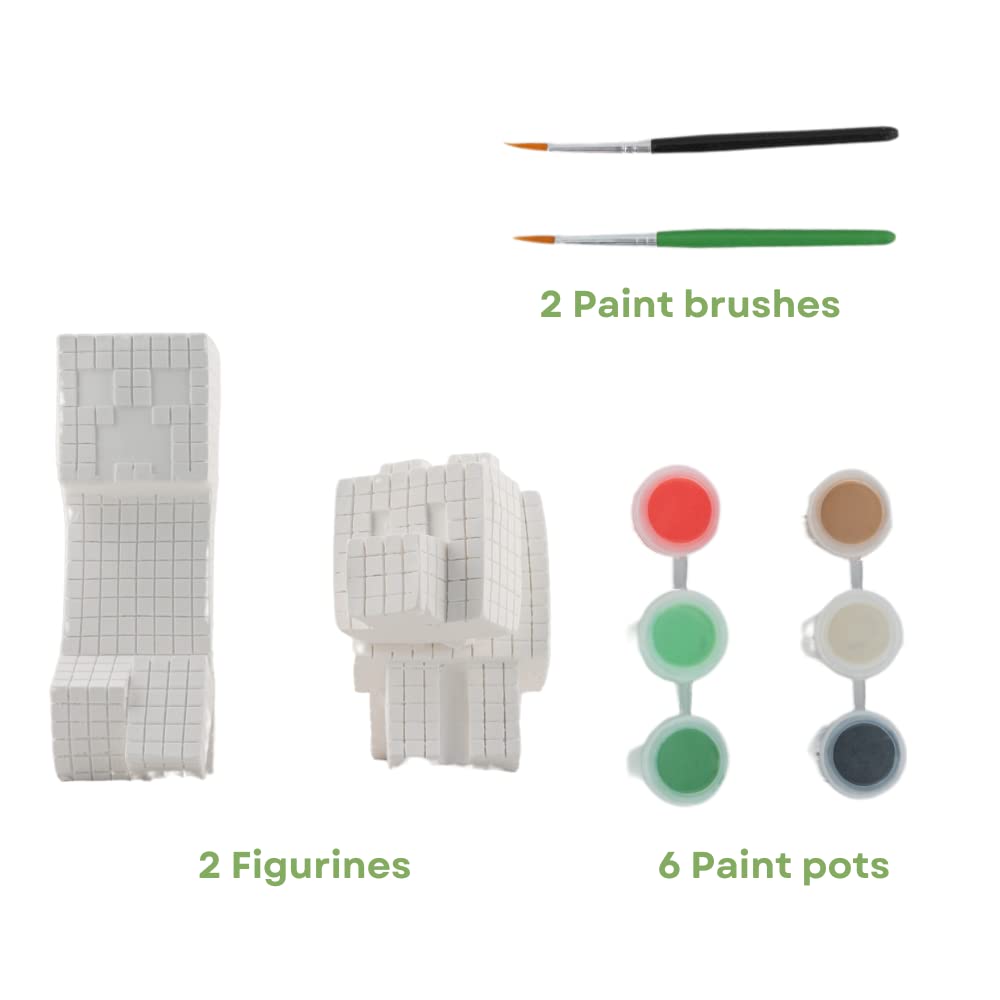 Innovative Designs Minecraft creeper figurine ready for painting and display for hands-on crafting