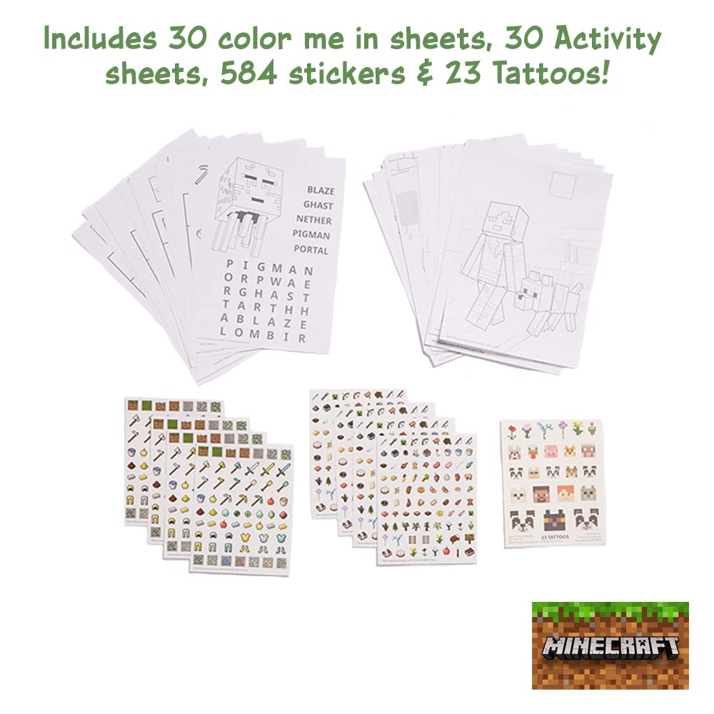 Minecraft Deluxe Activity Set activity sheets with puzzles for screen-free play