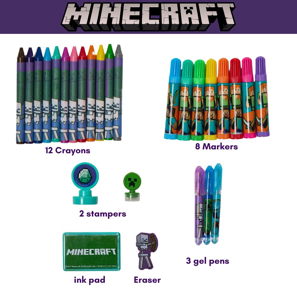 Innovative Designs Minecraft deluxe activity set coloring sheets ready for creative coloring.