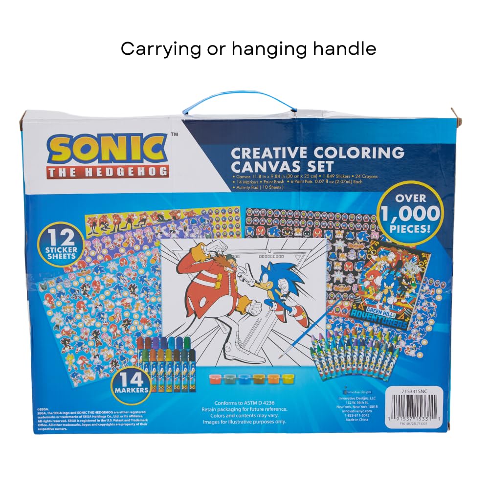 Innovative Designs Sonic canvas set is ideal for children ages 3 and up.