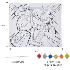Innovative Designs Sonic canvas set provides crayons and markers for rich color options.