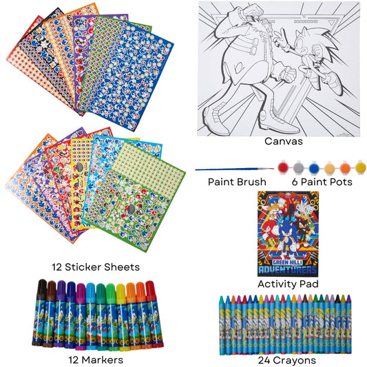 Innovative Designs Sonic canvas set includes paint pods and a brush for vibrant color.