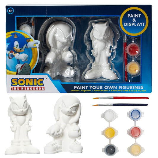 Innovative Designs Sonic paint-your-own figurines box; ideal starter kit for creative play.