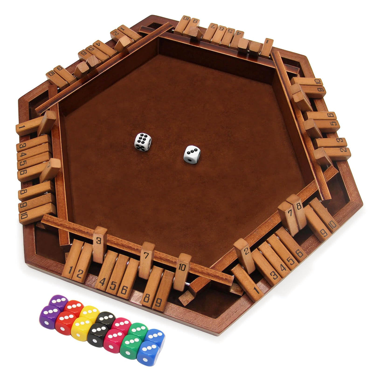 INNOVJOPRO Shut The Box wooden cover highlighting premium construction for long-lasting game nights.