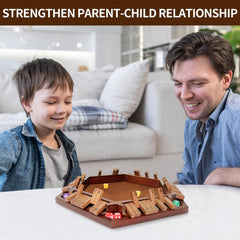 INNOVJOPRO Shut The Box wooden panel demonstrates durable, smooth play surface.