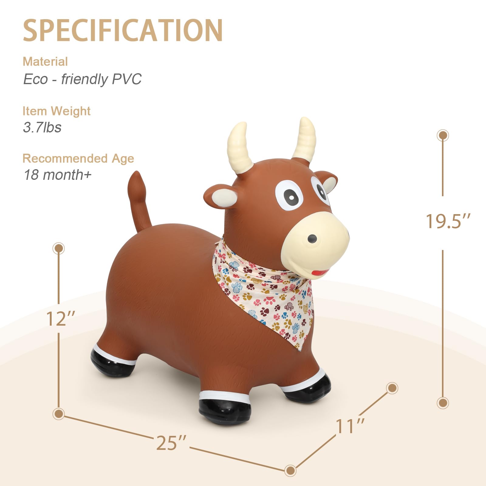 INPANY bouncy bull packaging, ready gift for kids