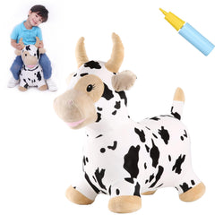 INPANY Bouncy Cow Hopper with soft plush cover for comfy toddler play.