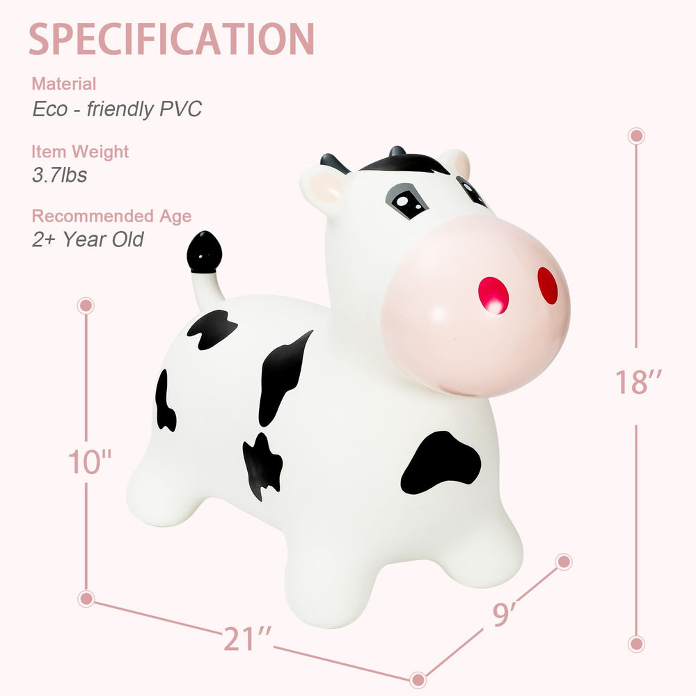 INPANY Bouncy Cow side view highlights durable materials for energetic sessions.