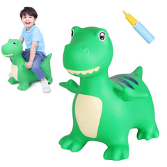 INPANY Bouncy Horse front view with friendly dinosaur design for toddler play