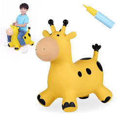 INPANY bouncy horse giraffe hopper front view promotes active outdoor fun.