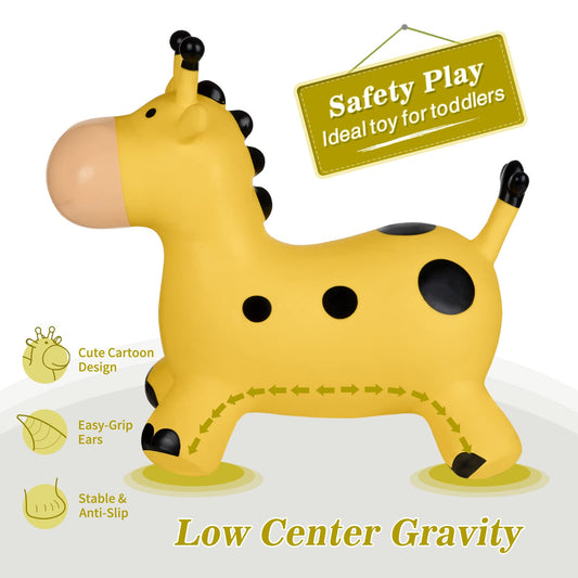 INPANY bouncy horse giraffe hopper side view supports balance during play.