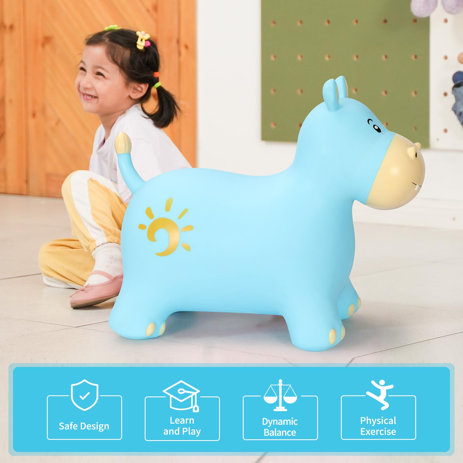 INPANY bouncy horse with durable materials, built for repeated use