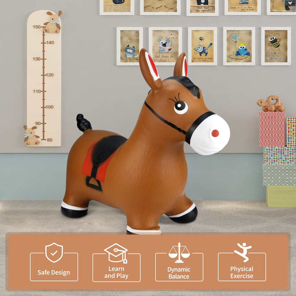 INPANY bouncy horse toy quick inflation for easy setup