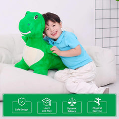 INPANY Dinosaur Hopper in action encourages balance and movement indoors or outdoors.