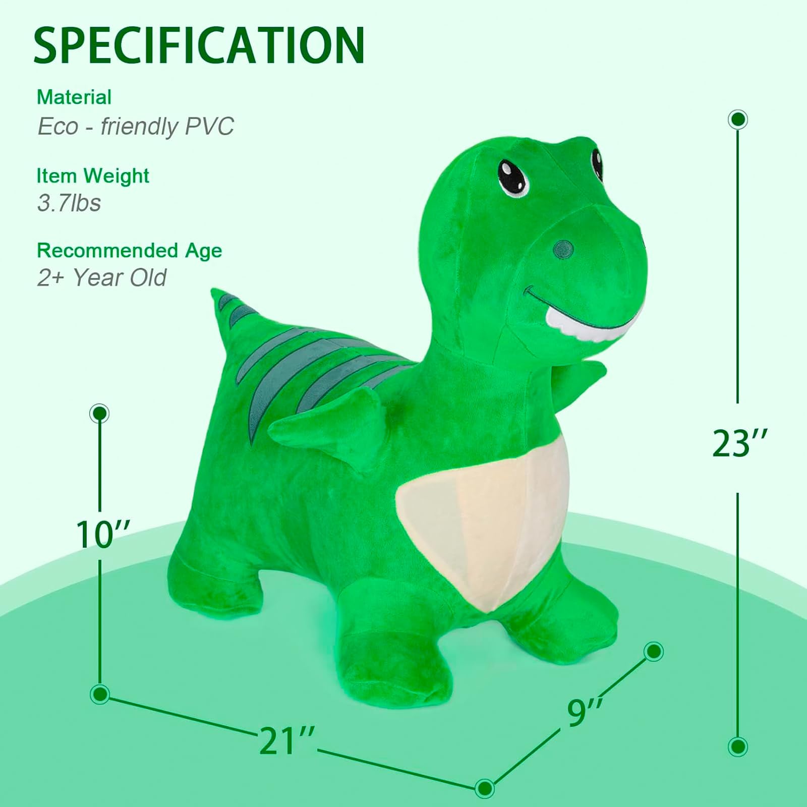 INPANY Dinosaur Hopper inflation process enables quick setup and easy storage.